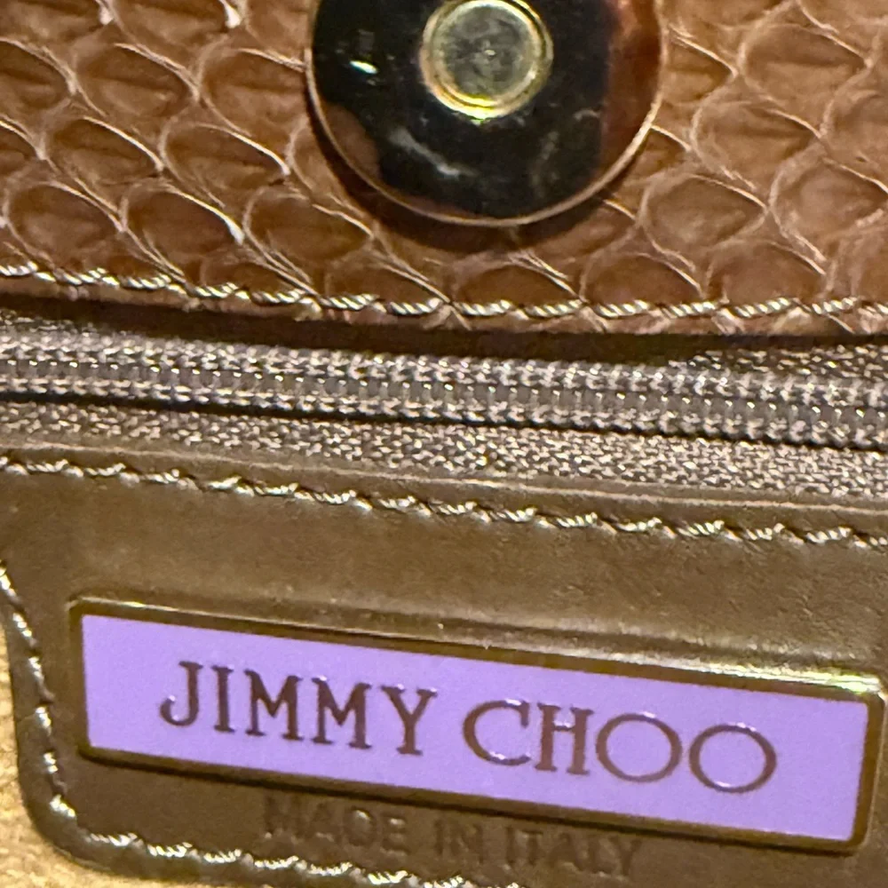 Jimmy Choo Brown Suede Hobo Shoulder Bag with Gold-Tone Hardware